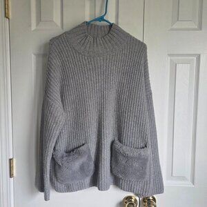 Christian Siriano NY grey mock neck sweater
